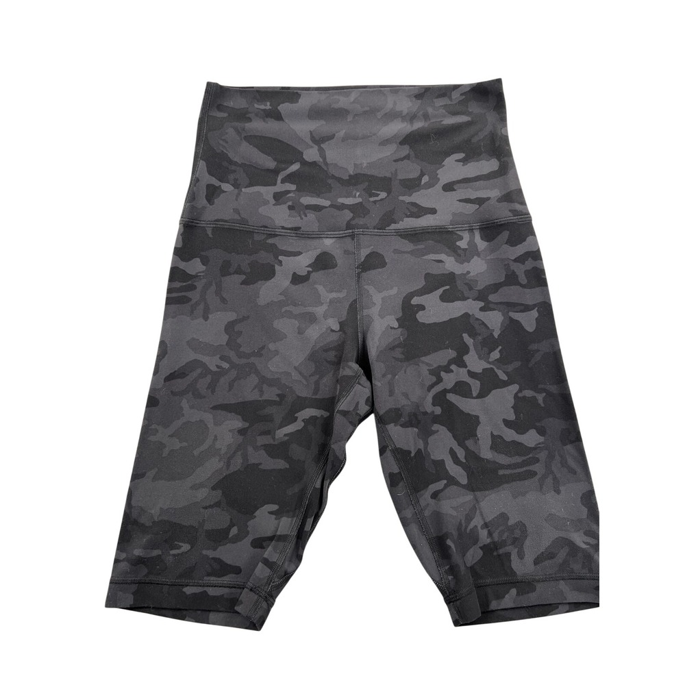 Lululemon Align High Rise Short 6 Camo Black Grey Women Biker Yoga Nulu Workout